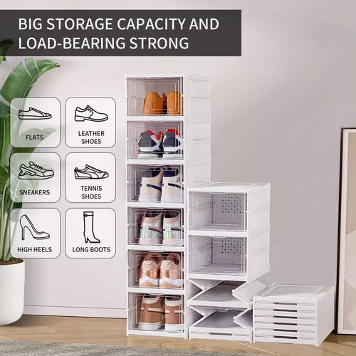 ClearStack™ - Zusammenklappbares und transparentes Schuhregal