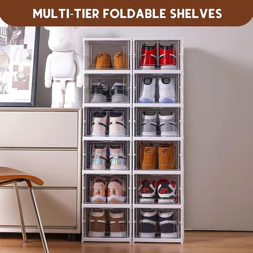 ClearStack™ - Zusammenklappbares und transparentes Schuhregal