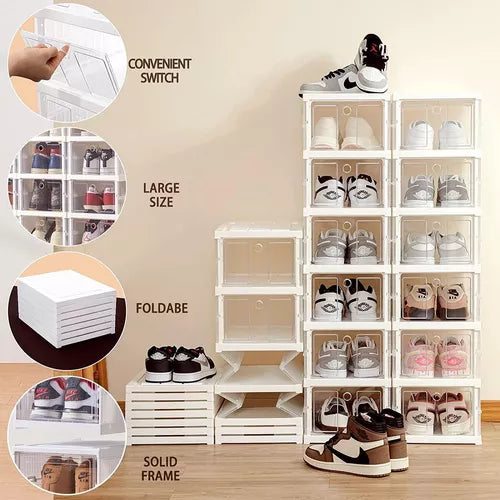 ClearStack™ - Zusammenklappbares und transparentes Schuhregal