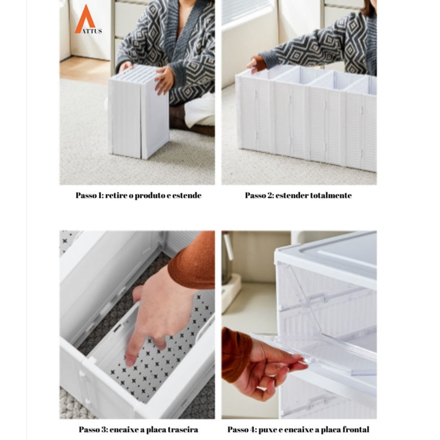 ClearStack™ - Zusammenklappbares und transparentes Schuhregal