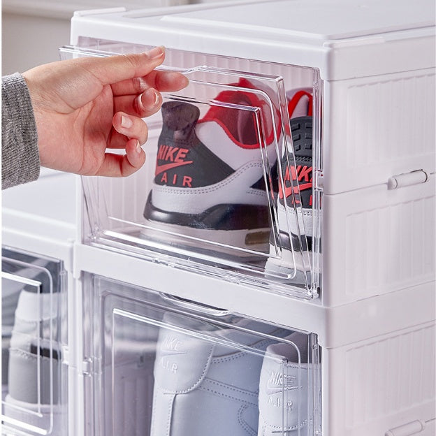 ClearStack™ - Zusammenklappbares und transparentes Schuhregal