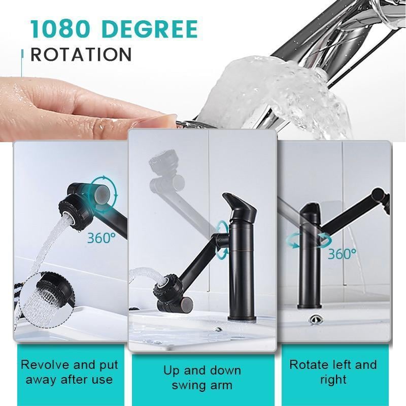 HydroGlide™ 1080 Drehbaren Wasserhahn — Verwandeln Sie Ihr Waschbecken in ein Meisterwerk müheloser Steuerung und reiner Wasserfreude