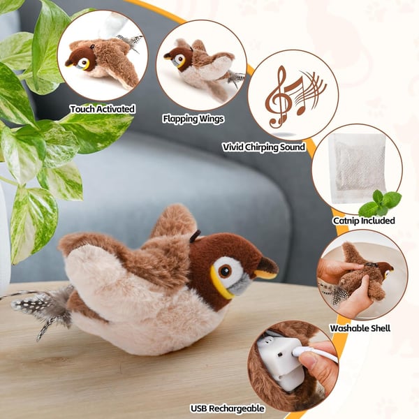 Chirp™ - Interaktives Vogelzwitscherndes Katzenspielzeug