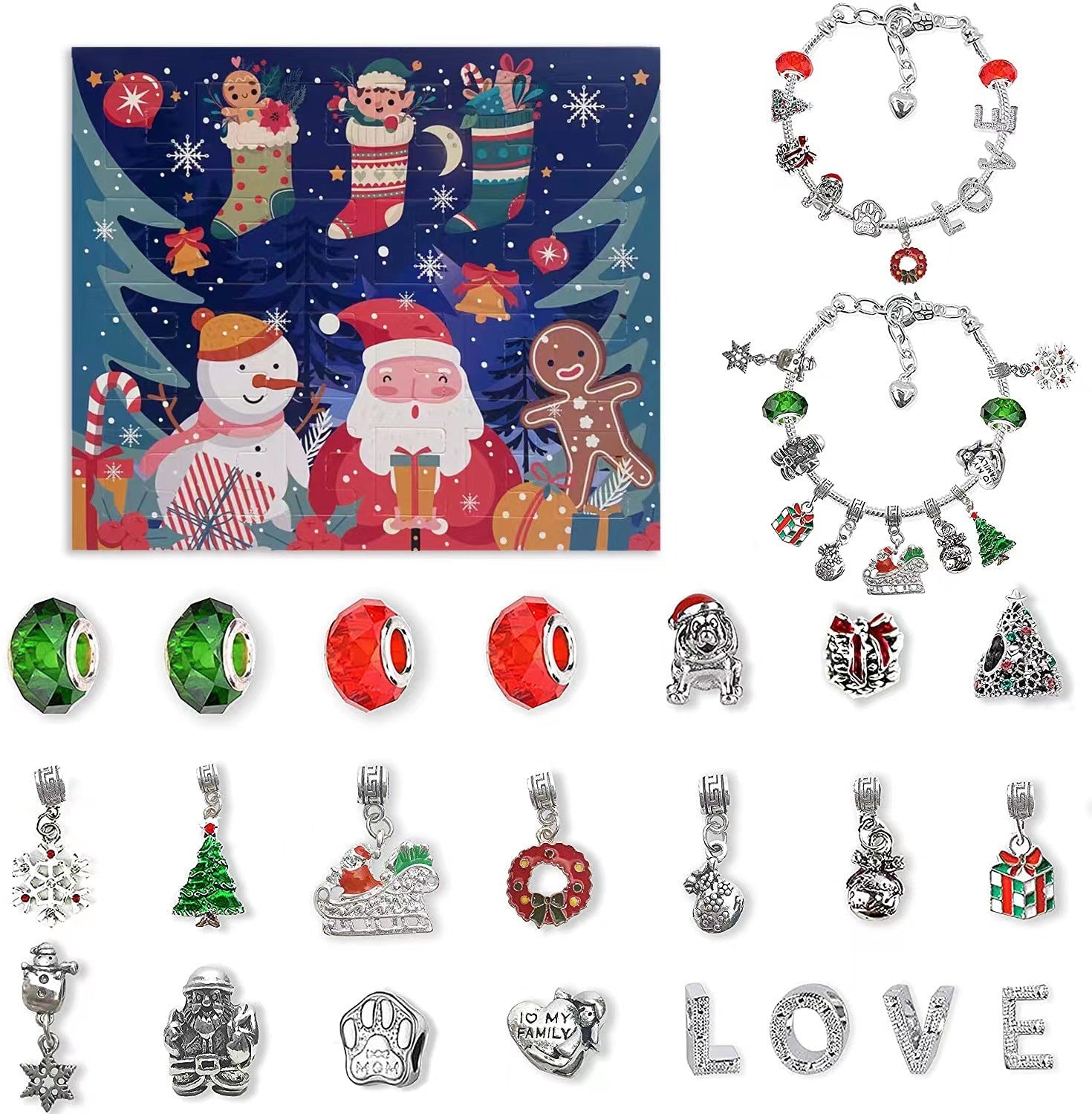 Adventella™ - DIY 24 Tage Weihnachts-Countdown-Kalender-Armbandset