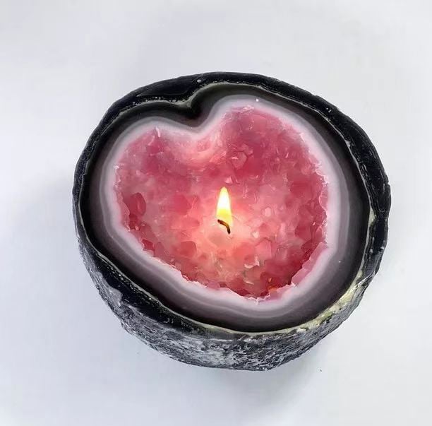 1+1 GRATIS | Lumière™ Wachskerze mit echtem Rosenquarz
