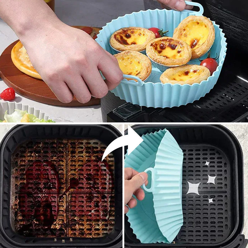 1+1 GRATIS | BakeEase™ – Silikon-Backblech für die Heißluftfritteuse