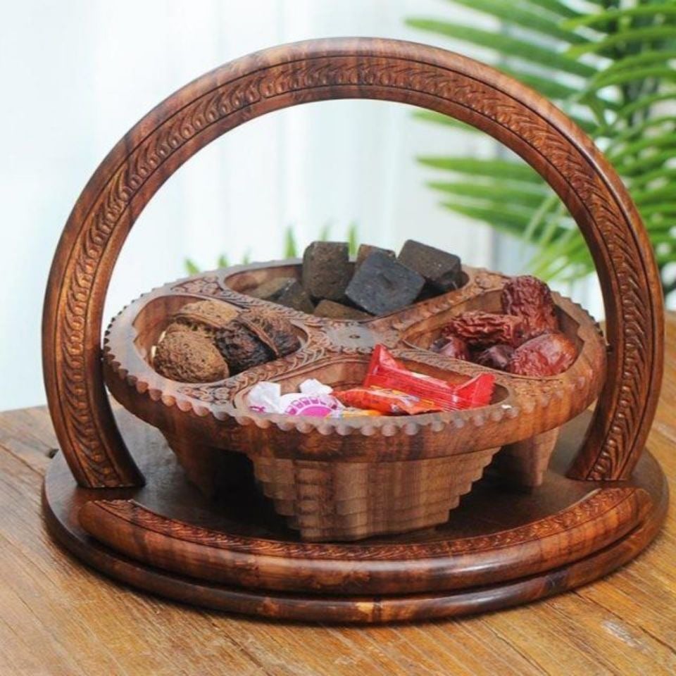 ArtisanoNest™ — Verwandeln Sie Ihre Küche mit eleganter, handgeschnitzter Walnuss-Aufbewahrung
