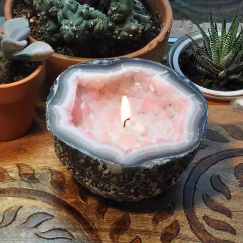 1+1 GRATIS | Lumière™ Wachskerze mit echtem Rosenquarz