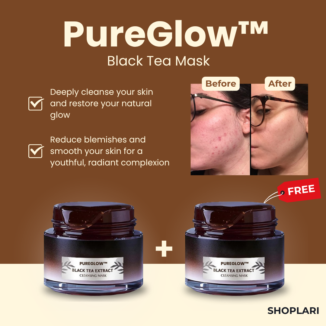 1+1 GRATIS | PureGlow™ Schwarze Tee Maske — Flecken entfernen und strahlendes Selbstvertrauen zeigen