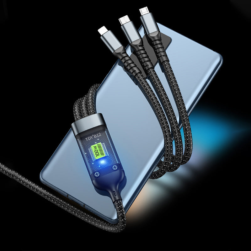 1+1 GRATIS | LumiCharge™ Transparentes, leuchtendes 3-in-1-Superschnellladekabel