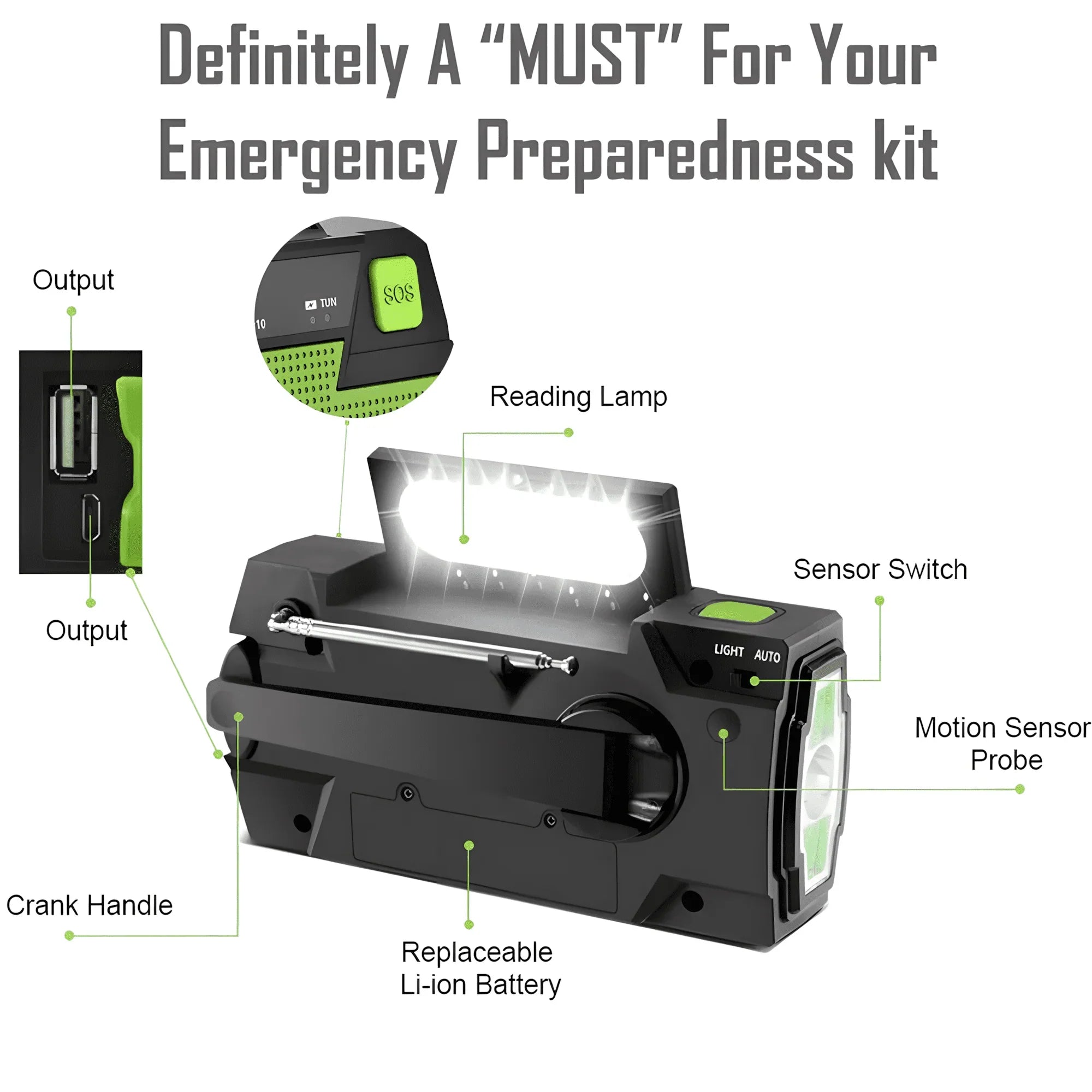 All-In-One Radio Emergency Solar Powered Radio