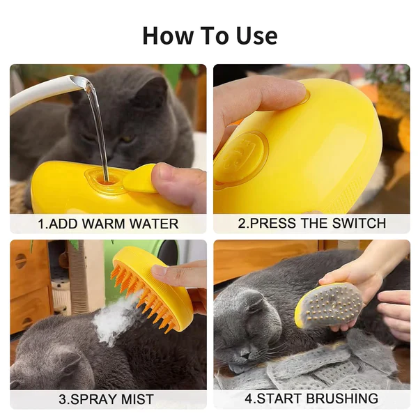 1+1 GRATIS | PurrfectGroom™ Mehrzweck-Tierdampfbürste